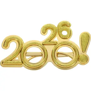 2026 Graduation Class of 2026 Number Grad Eyewear Photo Booth Props for Celebrations Gold