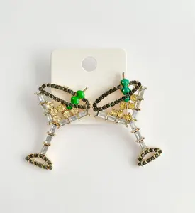 Cocktail Earrings/Martini Glass With Olives Earrings/Alcohol Earrings/Statement Earrings/Occasion Earrings/Gift