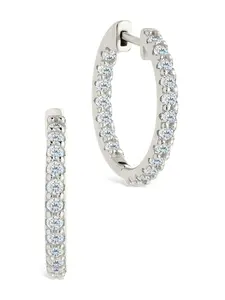 Sterling Silver Constance CZ Studded Statement Hoops