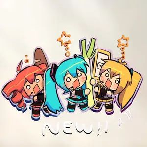 Triple Baka Vocaloid Keychain Hatsune Miku, Teto, Neru - Anime Gift, Cute Keyring Acrylic, Perfect Gift for Fans, Collectible Character Charms, Backpack & Bag Accessories