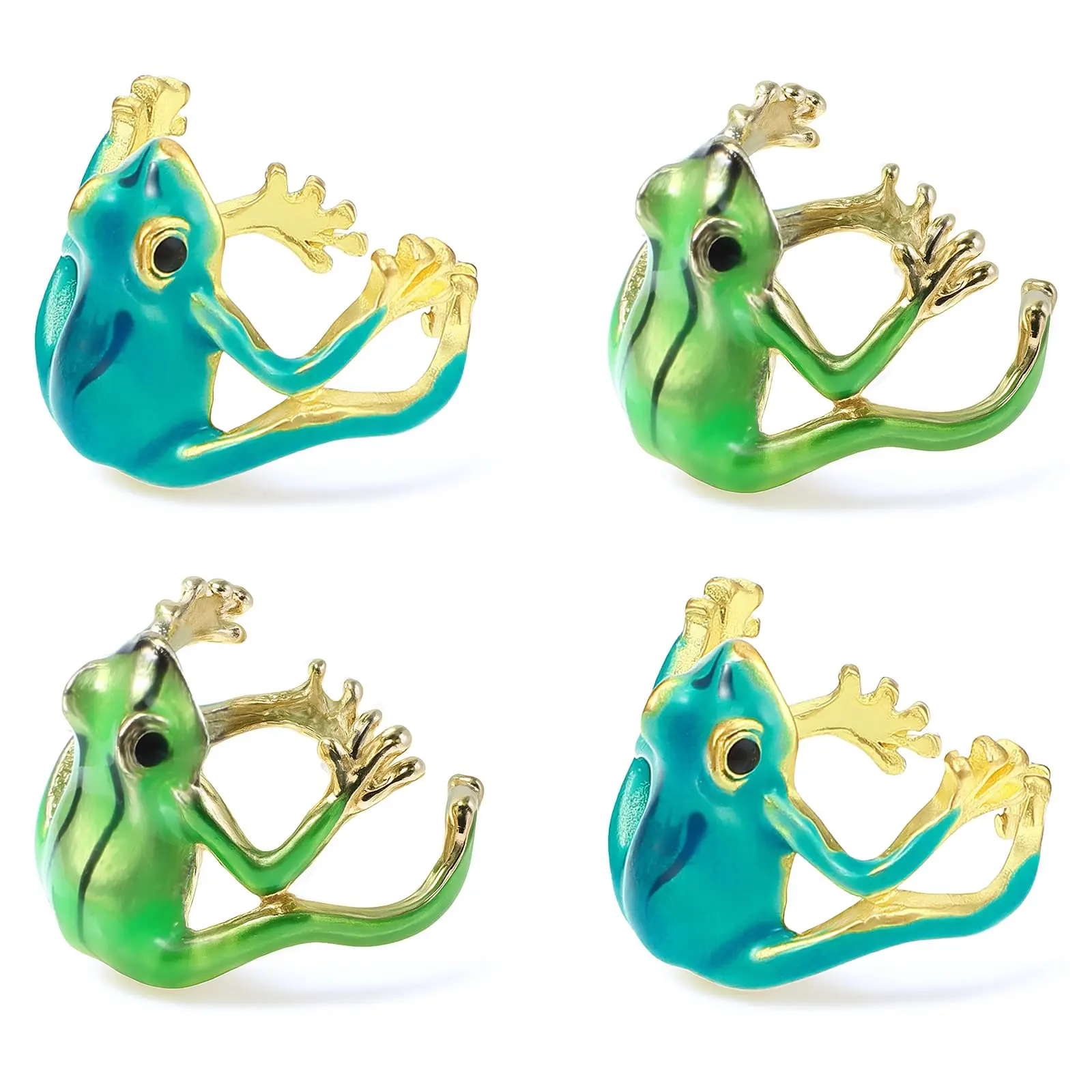 2025 Whimsical Alloy Animal Tree Frog Open Rings - Adjustable, High-Polish Trendy Jewellery Accessories for Men - Casual, Party Ornaments (Wrapped in Gift Box)