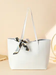 Spring New Trendy Simple Fashion Large Capacity Handbag Shoulder Bag, Scarf Style Casual Commute Tote Bag, All Seasons Plain Design, Stylish Versatile Bag