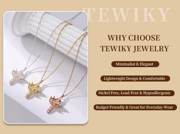 Tewiky Easter Gifts Upgraded Crown Cross Necklace for Women, Crown Cross Pendant Necklace, Non-Tarnish Faith Jewelry for Women, Christian Religious Gifts for Her summerwins Tewiky Easter Gifts Upgraded Crown Cross Necklace for Women, Crown Cross Pendant Necklace, Non-Tarnish Faith Jewelry for Women, Christian Religious Gifts for Her summerwins