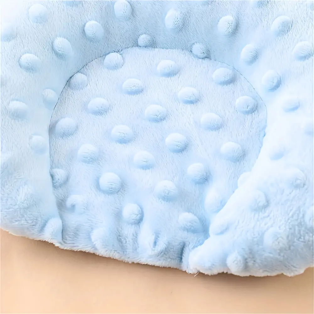 U-Shaped Cartoon Dog Sleep Pad for Toy Breeds, Cozy Polyester Fleece Fiber Mat, Warm Deep Sleep Accessory, Solid Pattern, Elliptical Shape