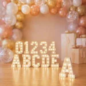 Marquee Numbers & Letters Light Up Sign, LED Warm White Alphabet & Number Lights 0-9 A-Z 8.58 inches DIY Party Decor for Birthday, Wedding, Baby Shower, Graduation, Anniversary & Special Events