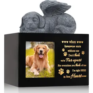 Memorial Keepsake for Pet Ashes, Large Wooden Urn with Photo Frame, Sympathy Remembrance Gift for Dog or Cat, Handcrafted Memory Box, Loss Pet Tribute in Elegant Black Finish dog cat ub  pet  feeder cute  cat  stuff octopus toy doggear  shop pet  bag