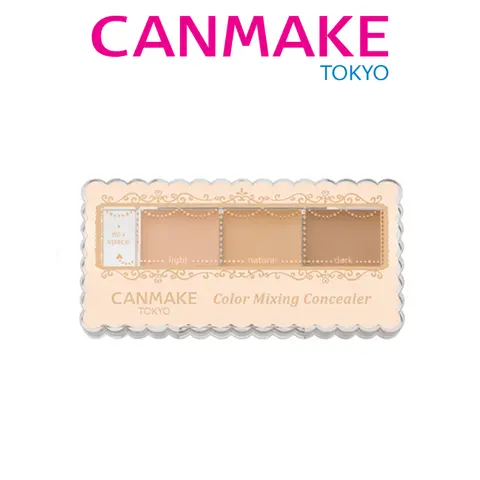 CANMAKE 3-Shade Silky Color Mixing Concealer Palette - 4g Glycerin-Infused Handy Makeup Product, Color Corrector & Foundation Palette, Correction Solution for Normal Skin, Acne, Uneven Tone Imperfections, Makeup Products, Uneven Skin Tone