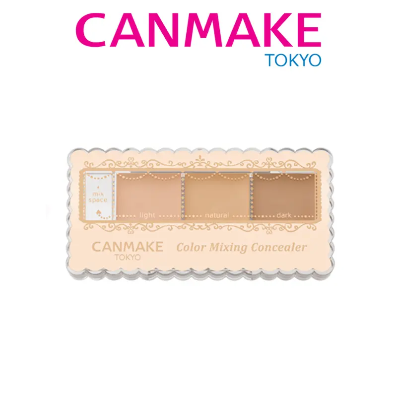CANMAKE 3-Shade Silky Color Mixing Concealer Palette - 4g Glycerin-Infused Handy Makeup Product, Color Corrector & Foundation Palette, Correction Solution for Normal Skin, Acne, Uneven Tone Imperfections, Makeup Products, Uneven Skin Tone