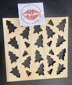 11x11 Wooden Christmas Tree Stencil for T-Shirt Bleaching (Beginner Bleachers)