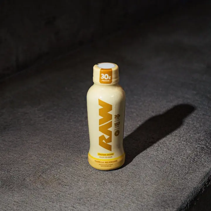 RAW Ready-to-Drink Protein Shake, Vanilla - RTD Protein Drinks with Grass-Fed Whey Protein Isolate for Post-Workout - Zero-Sugar & Gluten-Free Meal Replacement Drink & Breakfast Shake