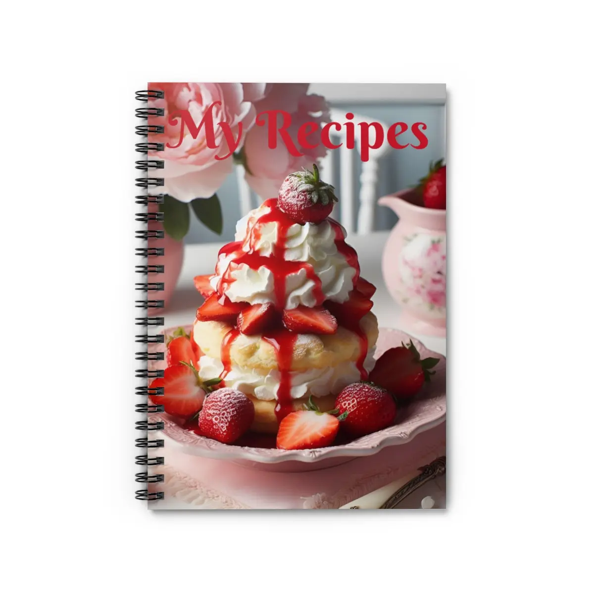 Strawberry Shortcake Recipe Spiral Notebook - Ruled Line