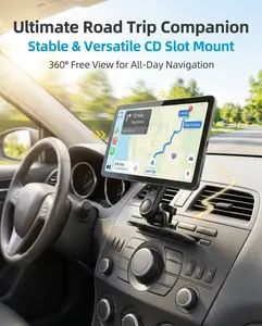 CD Slot Car Tablet Mount 360° Rotatable VESA Car  Holder with Extendable Arm Universal Car Dash Mount for CarPlay Display