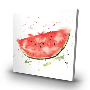 360 stand Realistic Cut Watermelon Slice Fruit Motif Wall Art Print, 32x32 in Green Decoration, Artistic Artwork for Kitchen Room Home Decor Gift (Home Supplies)