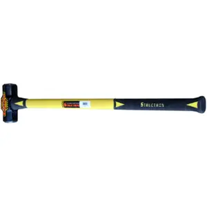 212 MAIN 10lb Fiberglass Sledge Hammer by Seymour Manufacturing (41818) – Metal-Constructed, Chamfered Edge, Double-Faced, Fiberglass Grip, Ideal for Stone, Concrete