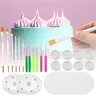 26 Pcs Cookie Decorating Supplies Set,Including 2 Acrylic Cookie Turntable 6 Cookie Scribe Needle 4 Silicone Mesh Mats 6 Cookie Decoration Brushes 8 Rubber Feet Bumpers,Christmas Party Gifts,Hand Tools Kits