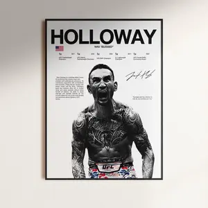 Max Holloway Poster, UFC Wall Print, MMA  Fighter Poster, Gym Poster, UFC Fan Room Decor, Gift for Him, Champion Poster