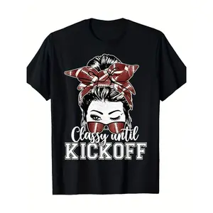 Men's & Women's Heavyweight American Football Fan T-Shirt - Retro Bowl Game Design with Number 12 Print, Plus Size Short Sleeve Round Neck Tee for Game Day, Tailgating & Year-Round Wear - Vintage Apparel