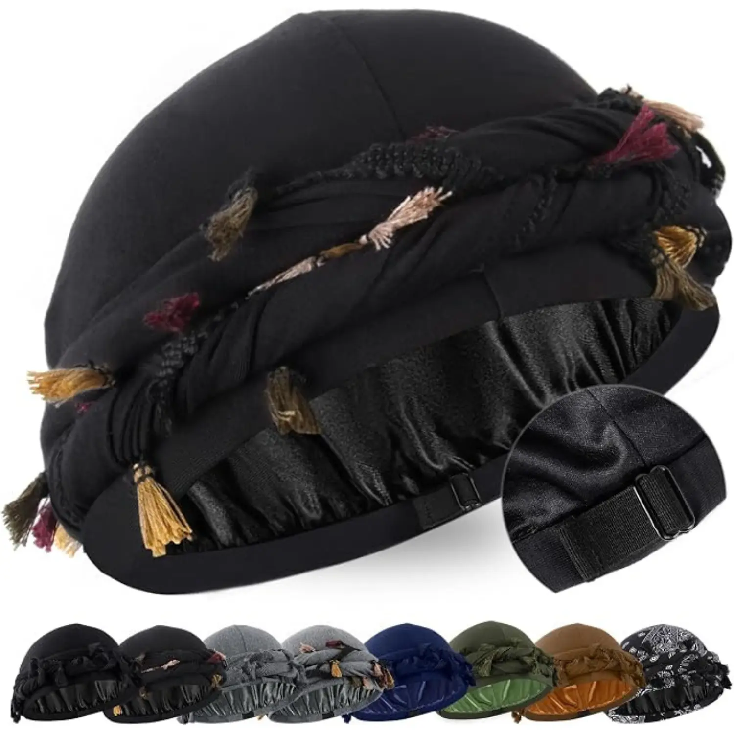 Black w/ Colorful Tassel