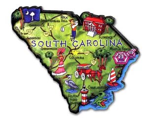 South Carolina Artwood State Magnet Souvenir by Classic Magnets