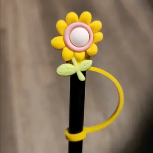 Cute Flower Straw Covers Toppers Stanley Tumbler Drink Cup Charm Accessories