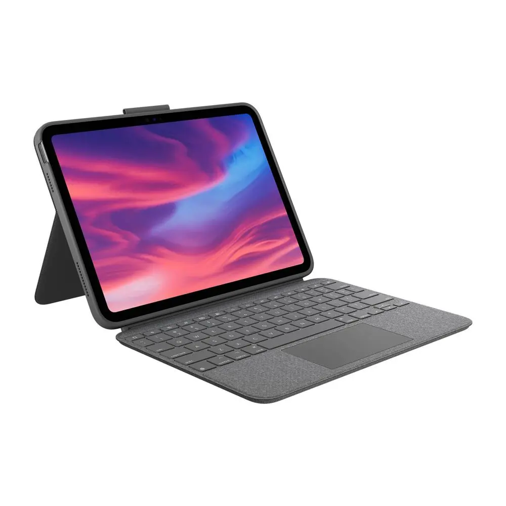 Logitech Combo Touch Detachable Durable Plastic Keyboard for iPad 10th Gen, Keyboard iPad Accessory for A16 Device - Oxford Gray