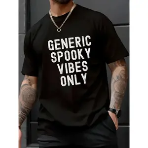 100% Cotton Unisex Generic “Spooky Vibes Only” Halloween Funny T-Shirt – Printed Short Sleeve T-Shirt Top