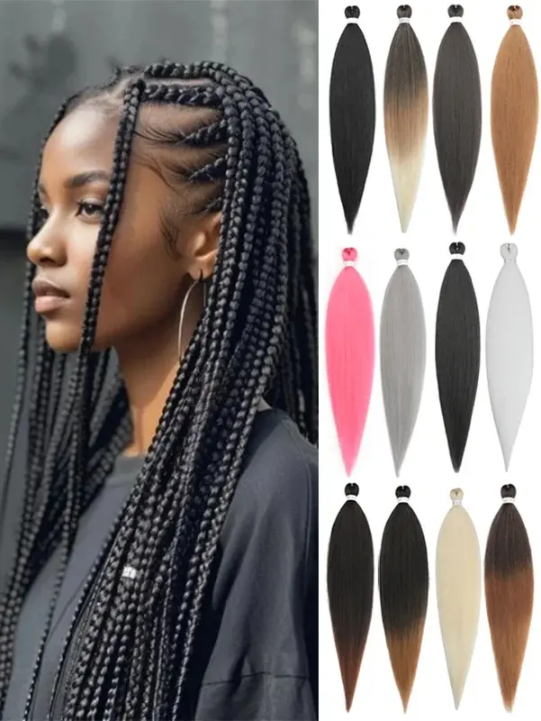 2026 New Pre-stretched Synthetic Braiding Hair  Professional Easy  Hot Water Setting Soft  Crochet Braid Hair  Extensions