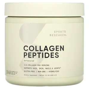 Sports Research Collagen Peptides,  Unflavored, 3.9 oz (110.6 g)