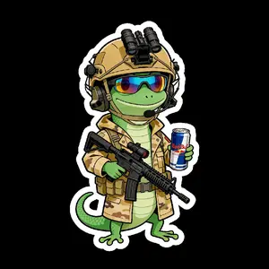 Tactical Lizard with a Red Energy (two decals 3") Stickers