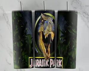 Jurassic Park tumbler design, 20 oz skinny tumbler 1