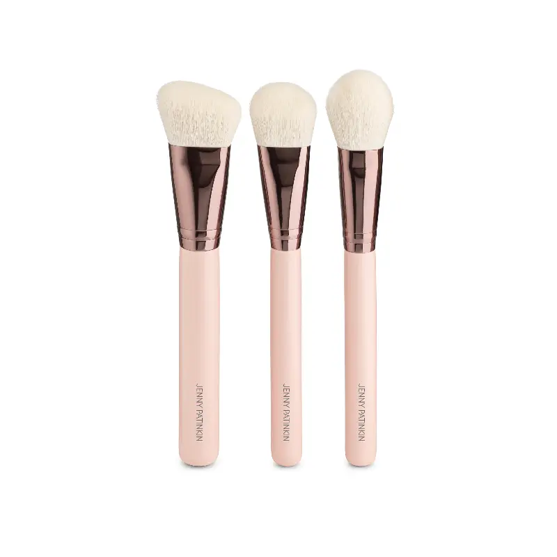 3-Piece Contour Kit Makeup Brush Set | Soft Dense Synthetic Professional Blending Brushes for Cream & Powder