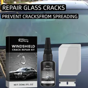 RayHong Windshield Crack Repair Kit 30ML Clear Vision Glue for Car Windshield Repair Prevent Cracks from Spreading Surface Cleaner nuan protect