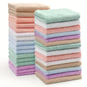 15pcs Coral Hand Towels, Multi-Purpose Towels, Soft Microfiber, Soft Absorbent Towel, Lightweight Soft Towel, Multi-Use Cleaning Cloths, Vintage Solid Color Design, Suitable for Bathroom, Kitchen, Dishwashing, Hand Drying, Housewarming Gift