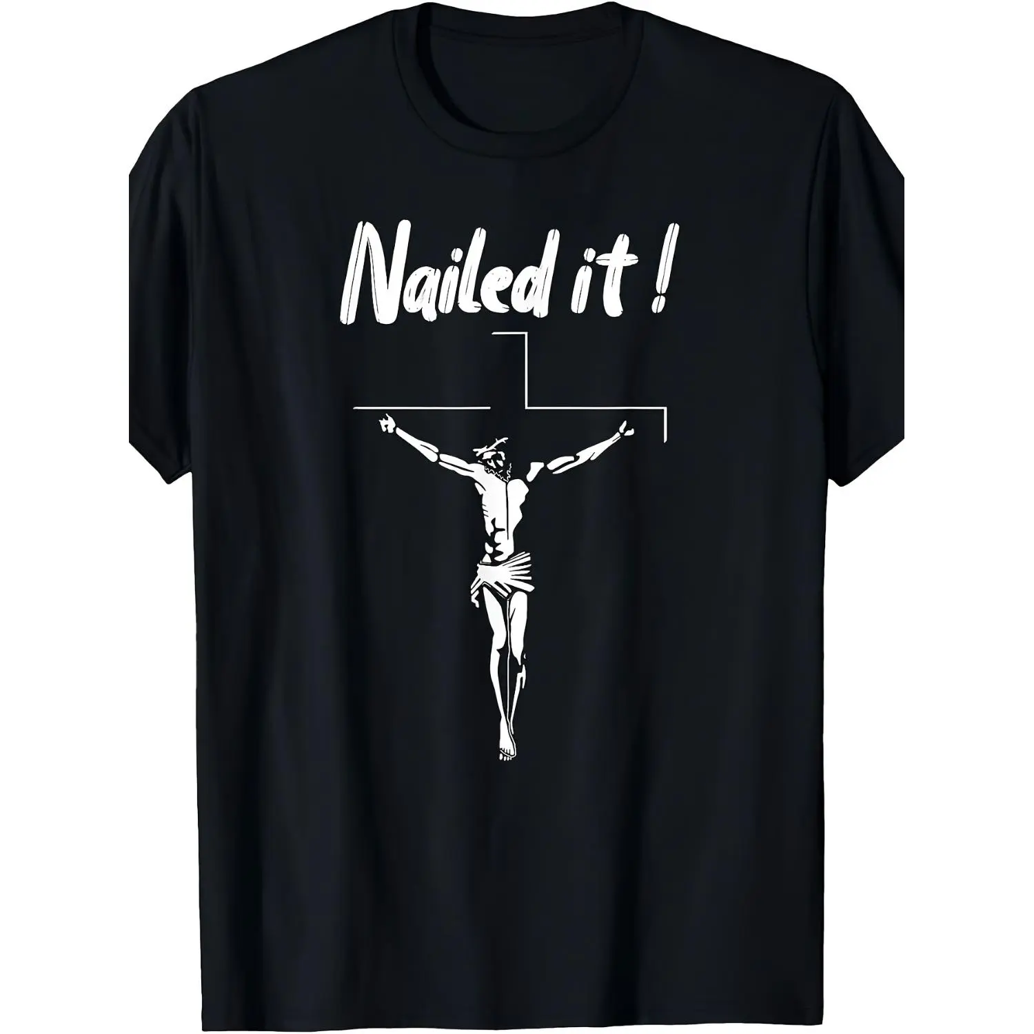 Women's Casual Round Neck Short-Sleeve Cotton T-Shirt - Unisex Retro Atheist Punk Goth Graphic Tee with Crucifixion Design for Goth Subculture Religious Debate, Shortsleeve, Crew Neck, Cross, Machine Washable, Normal Type, All Seasons, Graphic Print