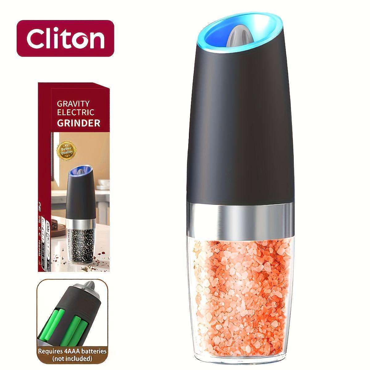 1pc-2pcs Electric Salt and Pepper Grinder Set with LED Lights - Large Capacity, Gravity-Driven Mechanism, Multi-Color Options, Modern Home Kitchen Utensils for Seasoning
