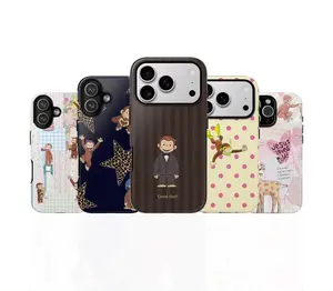 Curious George Phone Case for iPhone 17 16 15 14 13 12 Pro Max Plus - Cute Monkey Aesthetic - Retro Childhood Cartoon Protective Cover