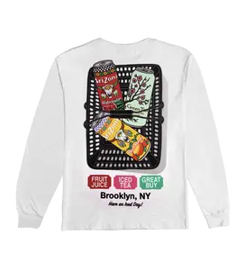 White Big Cans in Bin Cotton Long-Sleeve T-shirt
