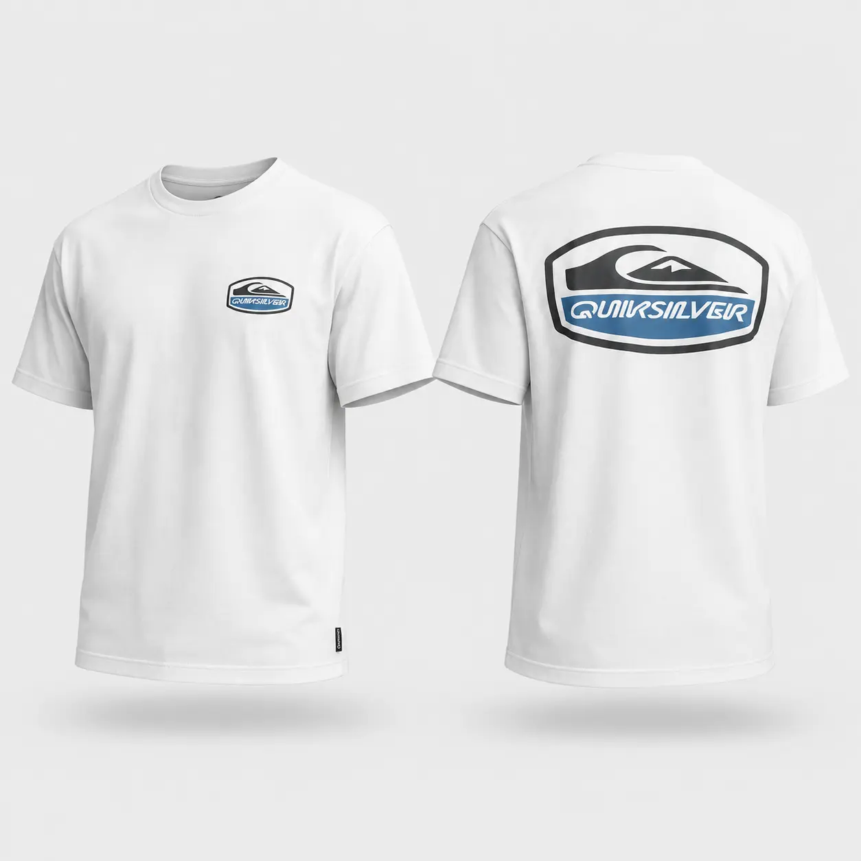 Quiksilver Logo T-Shirt, Vintage Surf Graphic Tee, Retro Beach Shirt, Coastal Surfwear, Surfer Gift for Men, Front Back Print Tee, Shirt for Men