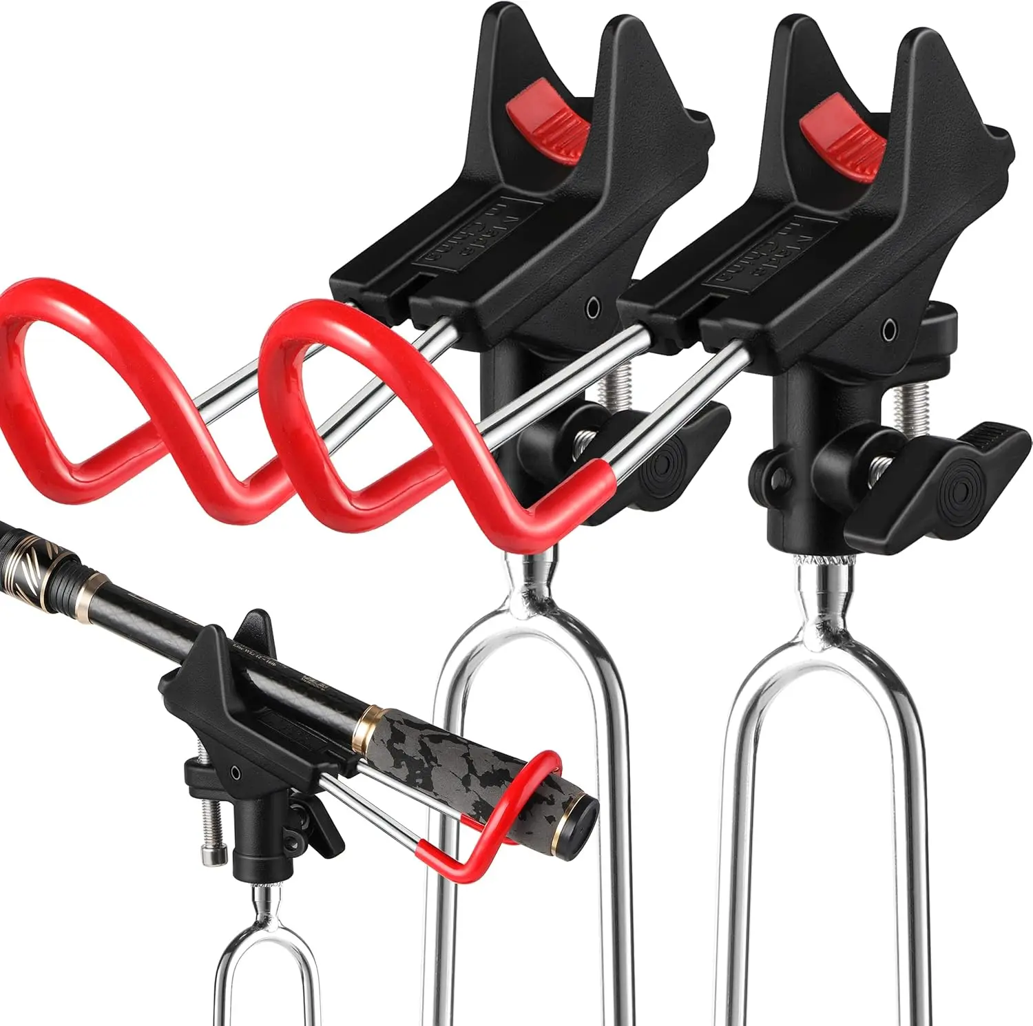 Happy Father's Day Gift - 2 Pack Upgraded 360° Adjustable Fishing Rod Holders for Bank Fishing: Heavy Duty Fishing Pole Stand & Ground Support Equipment for Beach, River, Lakes | Premium Fishing Gear for Men