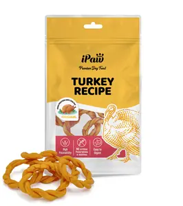 iPaw -Turkey Meat (Ring)Turkey Tendon for Dogs, Ingredient Sourced from USA, Dog treats, Dog snack, Chews, allnatural dogtreats