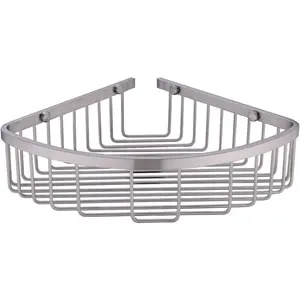 304 Stainless Shower Corner Basket Shelf Organizer Wall Mounted, Brushed Nickel