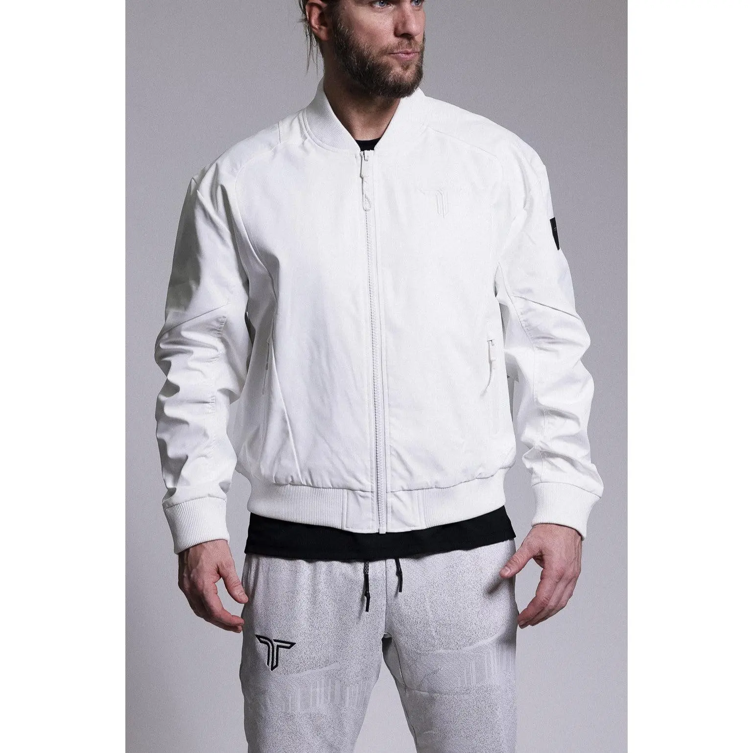 The Oversized Bomber Jacket - White