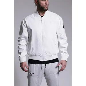 The Oversized Bomber Jacket - White