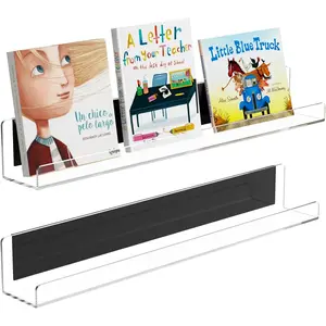 Clear Reusable Acrylic Magnetic Book Shelf for Whiteboard, Strong Adsorption Magnetic Book Holder for Classroom Refrigerator Office, Ideal for Teachers and Kids