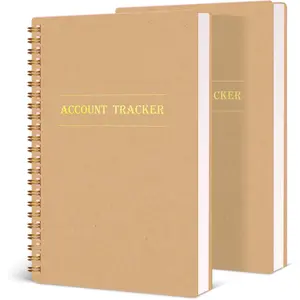 2 Pack A5 Accounting Ledger Books, Expense Tracker Budget Bill Notebook for Home Budget Tracking, Business Bookkeeping, Personal Finance Planning, Income and Expense Log Book