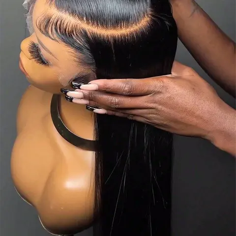 Bling Hair Brazilian 34 36 Inch Bone Straight Human Hair Wigs 13x4 13x6 HD Lace Front Wig Smooth Lace Frontal Wigs 180 Density Human Hair Wig For Women Pre Plucked,Adjustable Glueless, Natural Looking Silky Straight Wig #SummerWins#WeeklyDeals