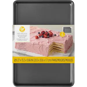Wilton Easy Layers Sheet Cake Pan, Rectangle Sheet Pan, 2-Piece Baking Sheets Set, Steel