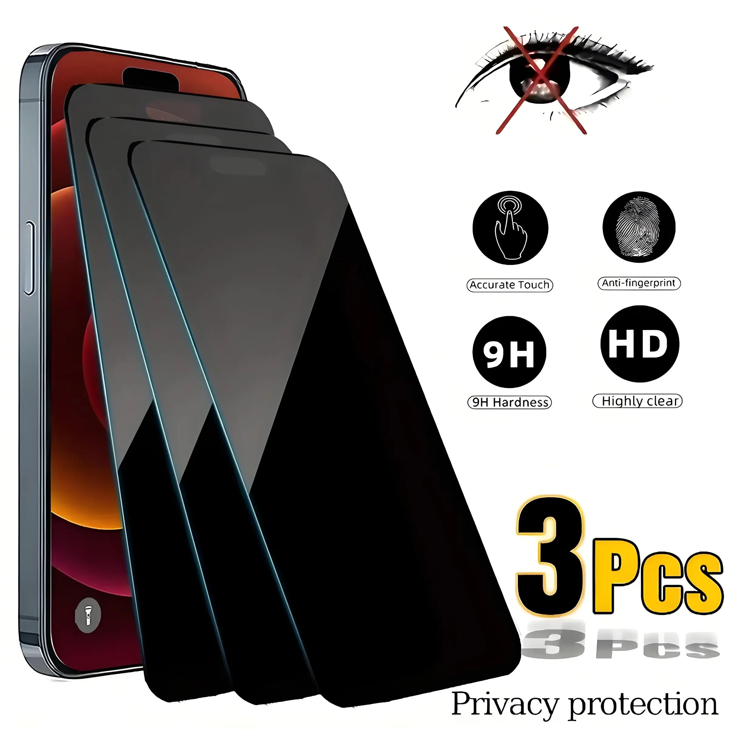 Get 3 premium anti-spy privacy Protective screen protectors in one pack, offering long-lasting protection for your iPhone and great value for money, perfectly compatible with iPhone 11, 12, 13, 14, 15, 16, 16E, 17 Pro Max Plus mini X/Xs models.