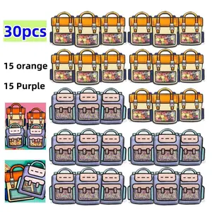 30 Pcs Reusable Birthday Goodie Bags Clear Storage Packaging Bags Cartoon Backpack Goodie Bags Plastic Clear Gift Handbags Fashion Accessories