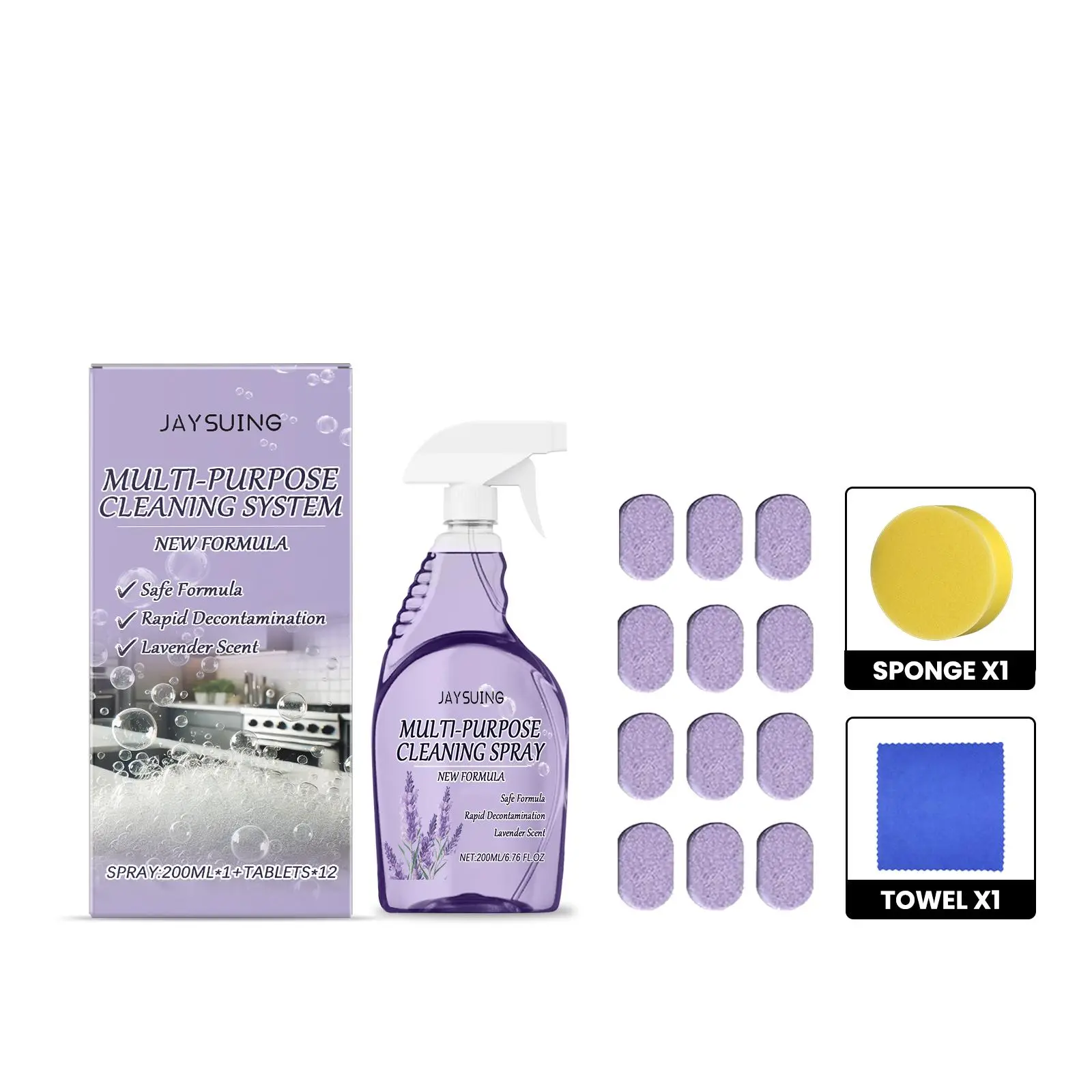 jaysuing Multi-Purpose Cleaner Effective Natural Formula for Removing Oil and Stains Luxury Cleaning Solution for Kitchen and Bathroom